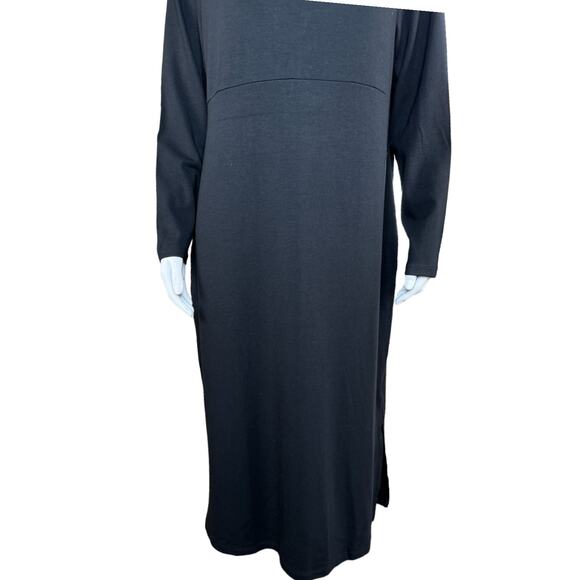 Women with Control Finespun Jersey Tummy Control Midi Dress Black TALL Large - Picture 5 of 11